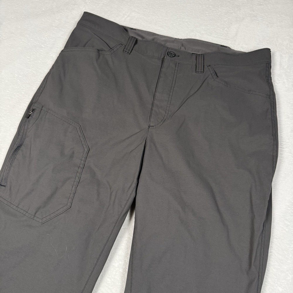 Eddie Bauer Fleece Lined Tech Pants Mens‎ 38x34 Gray Chino Hiking Camping Nylon